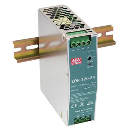 Picture of MEAN WELL EDR-120-12 Single Output DIN Rail Power Supply 12V 10 Amp 120W