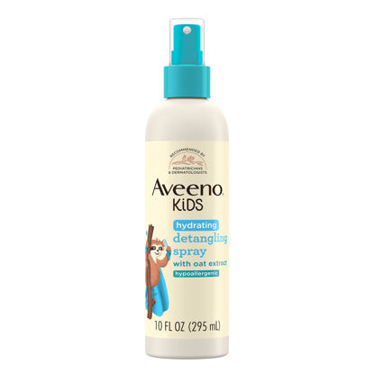 Picture of Aveeno Kids Hydrating Detangling Spray with Oat Extract, Quickly & Gently Detangles Kids' Hair, Tear-Free & Suitable for Skin & Scalp, Light Fragrance, Hypoallergenic, 10 fl. Oz