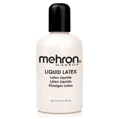 Picture of Mehron Makeup Liquid Latex | SFX Makeup | Halloween Latex Makeup | Latex Glue for Skin | Prosthetic Glue 4.5 fl oz (133 ml)(Clear)