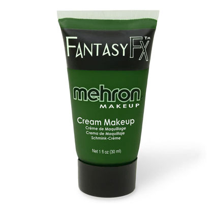 Picture of Mehron Makeup Fantasy FX Cream Makeup | Water Based Halloween Makeup | Green Face Paint & Body Paint For Adults 1 fl oz (30ml) (Green)