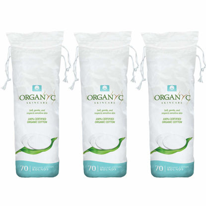 Picture of Organyc - 100% Certified Organic Cotton Rounds - Biodegradable Cotton, Chemical Free, for Sensitive Skin (210 Count) - Daily Cosmetics. Beauty and Personal Care