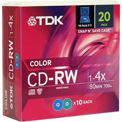 Picture of TDK 20 Pack Of CD-RW80 Rewriteable CDR's