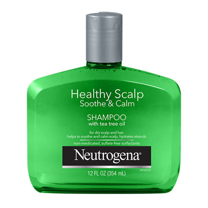 Picture of Neutrogena Soothing & Calming Healthy Scalp Shampoo to Moisturize Dry Scalp & Hair, with Tea Tree Oil, pH-Balanced, Paraben-Free & Phthalate-Free, Safe for Color-Treated Hair, 12oz