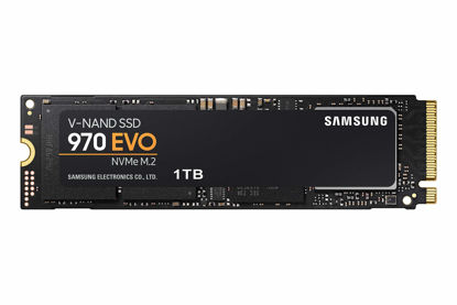 Picture of SAMSUNG 970 EVO SSD 1TB - M.2 NVMe Interface Internal Solid State Drive + 2mo Adobe CC Photography with V-NAND Technology (MZ-V7E1T0BW), Black/Red