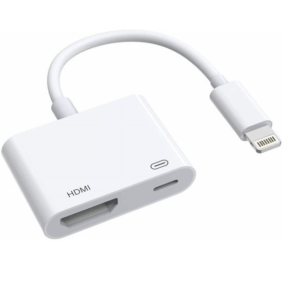 GetUSCart- [Apple MFi Certified] Lightning to HDMI Digital AV Adapter,1080P  Audio Video Sync Screen Converter AV Adapter with Lightning Charging Port  for iPhone 13/12/11/X/8/7 iPad to HDTV/Projector/Monitor