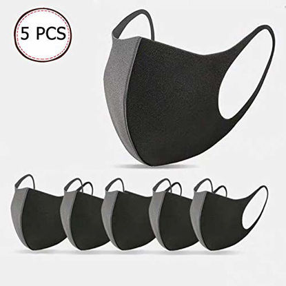 Picture of Yolococa 5 Pack Homehold Unisex Adjustable Anti Dust External Shielding Cloth,Black Cotton For Cycling Camping Travel