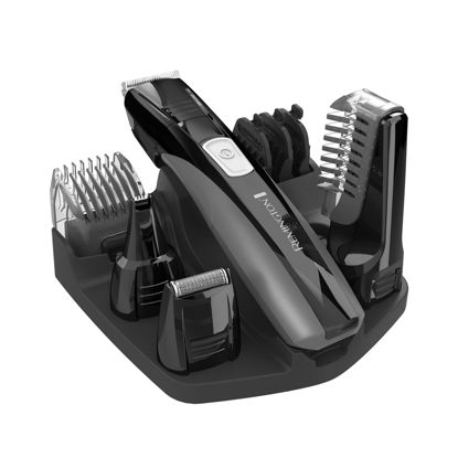 Picture of Remington Head to Toe Advanced Rechargeable Powered Body Groomer Kit, Beard Trimmer (10 Pieces), 6.3 Inch