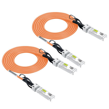 Picture of [Orange] Colored 10G SFP+ DAC Cable - Twinax SFP Cable for Ubiquiti UniFi Devices, 2-Meter(6.5ft), 2 Pack