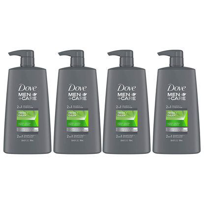 Picture of DOVE MEN + CARE 2 in 1 Shampoo and Conditioner Fresh and Clean 4 Count Fortifies Hair Helps Strengthen Hair 25.4 oz