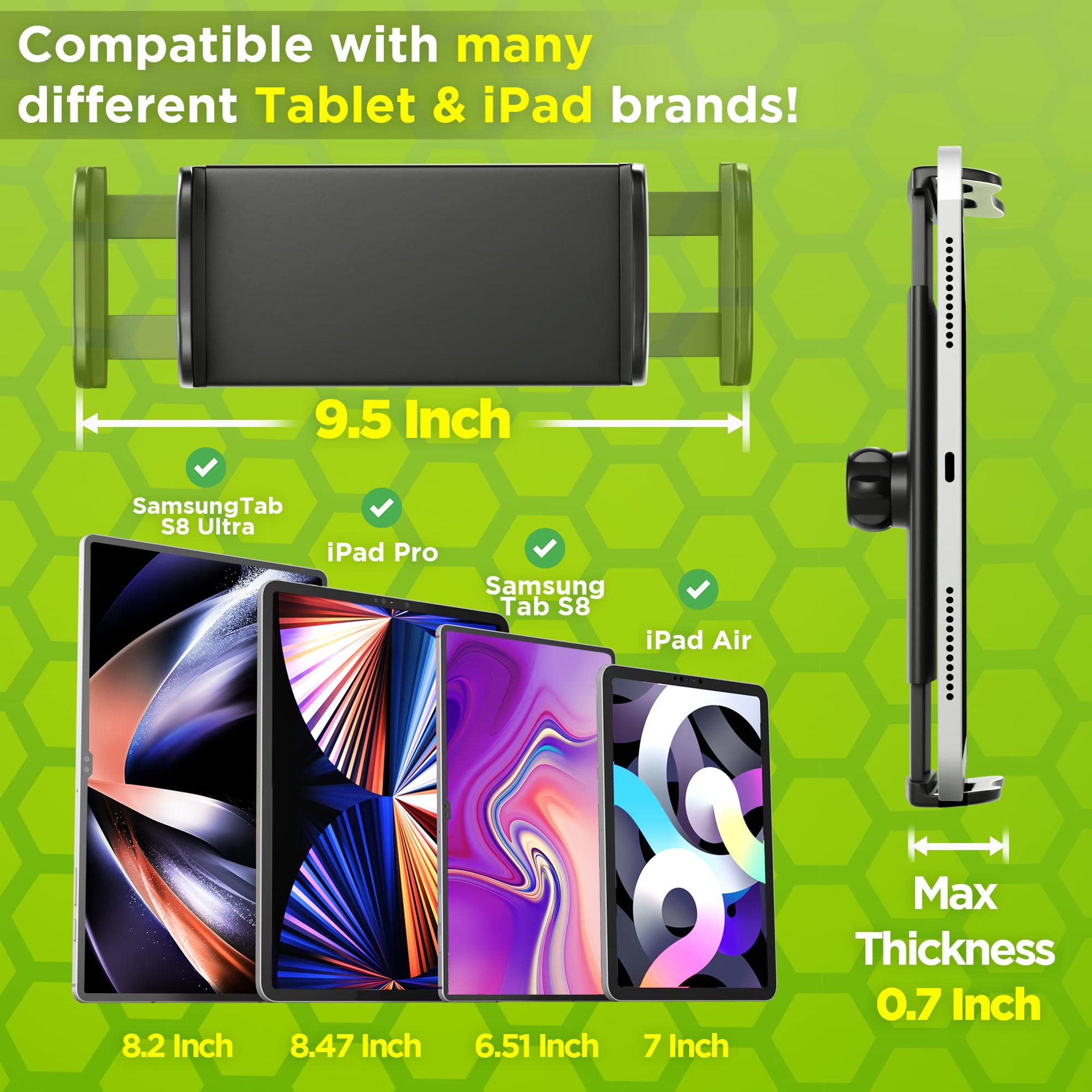 GetUSCart Truckules Tablet Mount for Truck Heavy Duty, Tablet & iPad