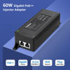 Picture of YuanLey Gigabit PoE Injector 60W, PoE++ Injector Converts Non-PoE to PoE++ Network, IEEE 802.3bt/at/af, 10/100/1000Mbps PoE Adapter Plug & Play, Distances Up to 325 Feet, Desktop/Wall-Mount