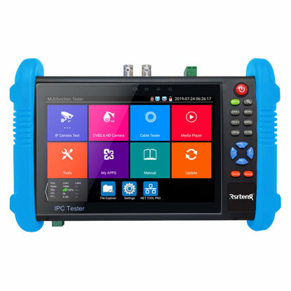 Picture of Rsrteng CCTV Camera Tester, 4K IP Camera Tester CVBS Camera Tester 7inch IPS Touch Screen Support POE 4K HDMI 8GB TF Card DC 5V/12V/24V Output IPC Tester IPC-9800Plus+