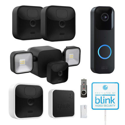 Picture of Blink Whole Home Security System Bundle - Comprehensive Outdoor and Indoor Surveillance Solution with Video Doorbell, Floodlight Mount, and VIECAM 32 GB USB Drive