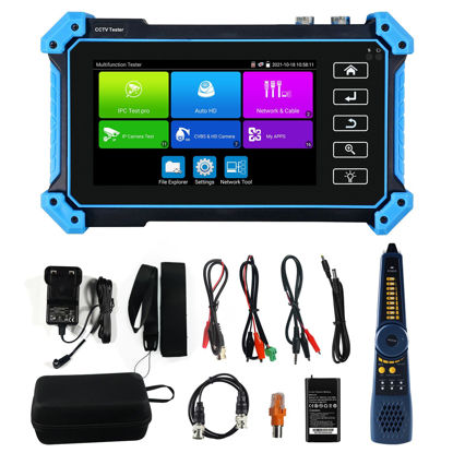 Picture of WANLUTECH 5.4'' IPC Tester,Monitor Tester 8MP AHD CVI TVI SDI CVBS IP Camera Test RJ45 Cable TDR Tester Support POE PTZ RS485 HDMI In VGA In(IPC-5200C Plus)