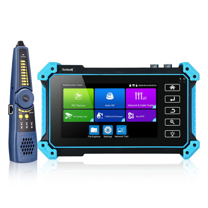 Picture of Rsrteng IP Camera Tester with Cable Tracer, IPC-5200C Plus 8MP AHD CVI TVI SDI CVBS IP Camera Test 4K HD Display Video Monitor 5inch IPS Touch Screen IPC Tester Support POE PTZ RS485 HDMI & VGA