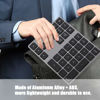Picture of Wireless Numeric Keypad, Rechargeable Aluminum Alloy 34 Keys Mini Bluetooth Numpad, Slim External Numpad Keyboard Data Entry Support Windows, iOS, Android System