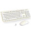 Picture of MOFII Wireless Keyboard and Mouse Combo, Computer Full Size 2.4G Plug and Play Wireless Typewriter Retro Round Keyboard and Mouse Set for Windows, Computer, Desktop, PC, Notebook - (Off White)
