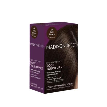 Picture of Madison Reed Root Perfection Permanent Root Touch Up, Dark Brown 5N Calabria, 10 Minutes for 100% Gray Root Coverage, Ammonia-Free Hair Dye, Two Applications