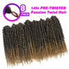 Picture of Passion Twist Hair 8 Packs Pretwisted Passion Twist Crochet Hair 14 Inch Crochet Hair Passion Twists, Short Passion Twists Hair Pre Looped Synthetic Passion Twist Crochet Braids T27