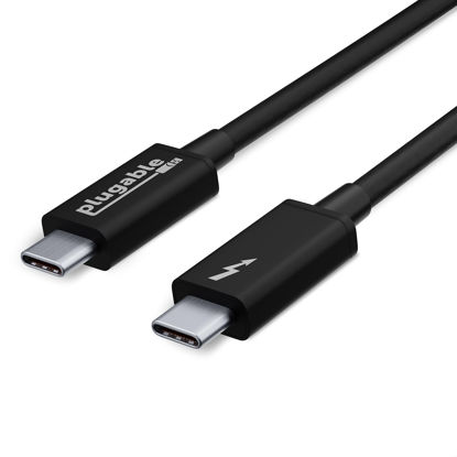Picture of Plugable Thunderbolt 3 Cable 20Gbps Supports 100W (20V, 5A) Charging, 6.6ft / 2m USB C Compatible [Thunderbolt 3 Certified] - Driverless