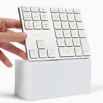 Picture of Macally Bluetooth Number Pad for Laptop - Rechargeable Wireless Numeric Keypad - Slim 35 Key Wireless Number Pad for Data Entry, 10 Key Numpad Compatible with MacBook, iPad, Laptop, Windows, Android