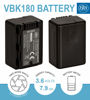 Picture of BM Premium 2 Pack VW-VBK180 Batteries and Charger for Panasonic HC-V10 HC-V100 HC-V500 HC-V600M HC-V700 HDC-HS40 HS40K HS60 HS60K HS80 HS80K Camcorder