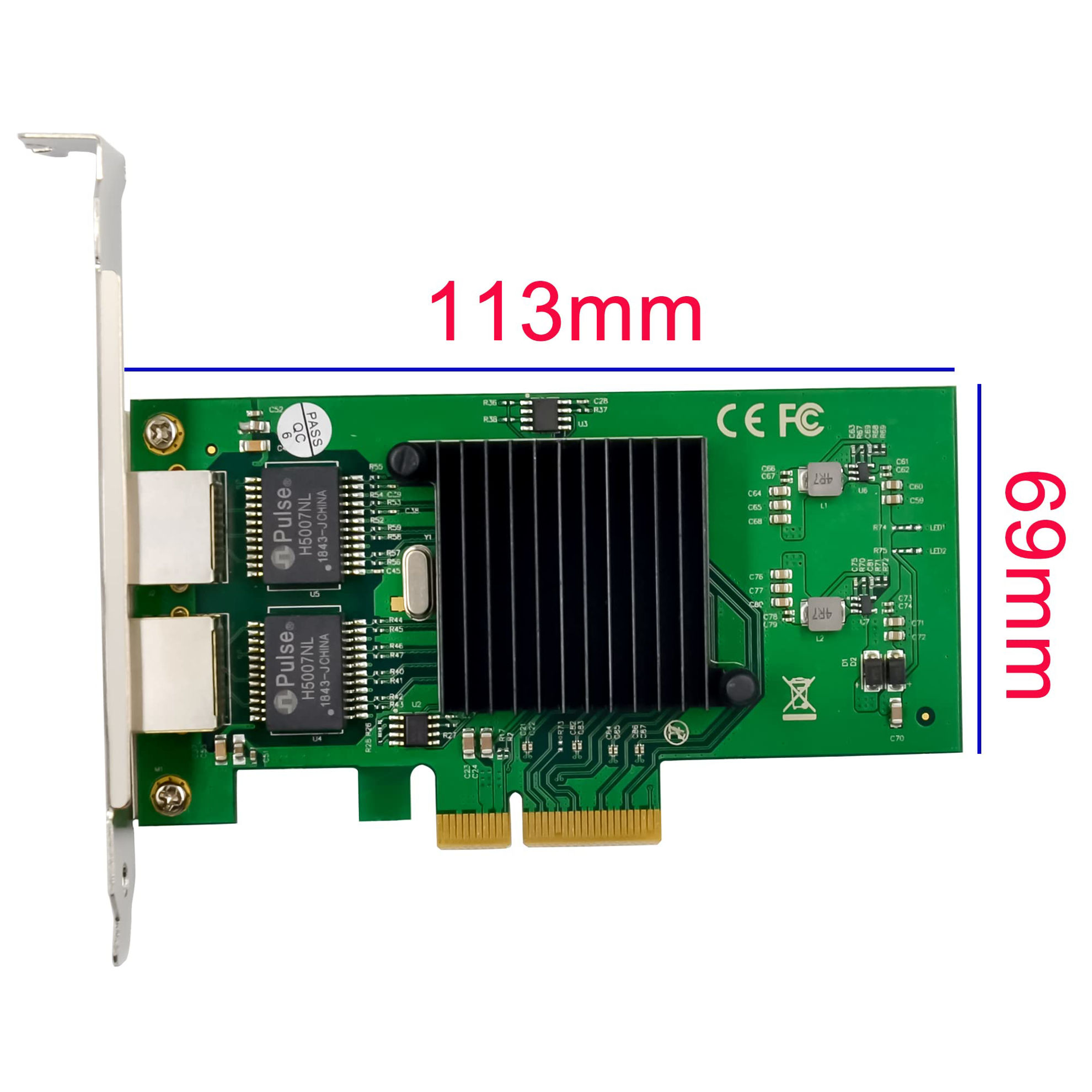 GetUSCart DualPort PCIe X4 Gigabit Network Card 1000M PCI Express