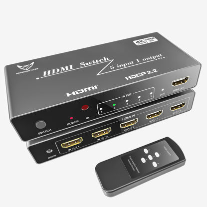 HDMI Switch 7 in 1 Out 4K 60Hz UHD HDMI Switcher Splitter with Remote Metal  HDMI Switch Box Hub Support 4K 60Hz 3D 1080P HDCP2.2 for PS5 PS4 Xbox DVD