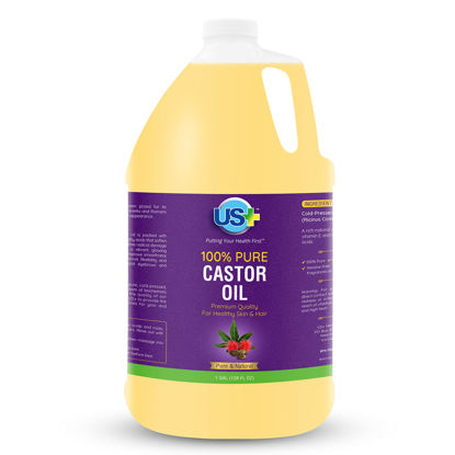 Picture of 100% Pure Castor Oil - Cold-pressed, Unrefined, Hexane-free - Premium Quality - USP Grade (1 Gallon)