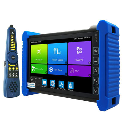 Picture of Rsrteng CCTV Camera Tester,IPC-7600C Plus with Cable Tracer WT255 4K 8MP 8K 32MP 8160 * 3616P IP Camera Tester 7” Touch Screen HD Monitor IPC Tester Support WiFi Audio POE HDMI Output DC Output