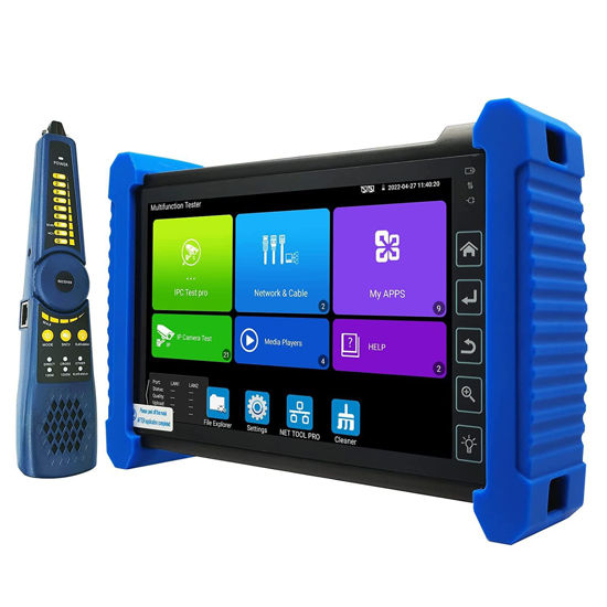 Picture of Rsrteng CCTV Camera Tester,IPC-7600C Plus with Cable Tracer WT255 4K 8MP 8K 32MP 8160 * 3616P IP Camera Tester 7” Touch Screen HD Monitor IPC Tester Support WiFi Audio POE HDMI Output DC Output