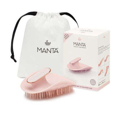 Picture of Manta Hair Hairbrush - Fully Flexible Hair Brush - Gentle Brush That Helps Prevent Hair Breakage - Scalp Care Massager and Detangler (Pink-Rose)