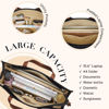 Picture of Missnine Laptop Tote Bag Canvas Laptop Bag 15.6 inch Work Shoulder Bags Casual Briefcase Handbag for Travel, Office, College (Black+Brown)