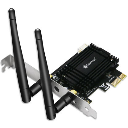 Picture of FebSmart WiFi 6E 5400Mbps Tri-band PCIE WiFi Card for Windows 11, 10 64bit and Linux Kernel 5.1 Desktop PCs, 2.4GHz 574Mbps, 5GHz 2400Mbps and 6GHz 2400Mbps for Gaming, Intel WiFi 6E AX210NGW (AX5400)