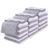 Picture of MOONQUEEN 30 Pack Microfiber Face Towel - Premium Soft Makeup Remover Cloths (White-Grey, 30 Pack)