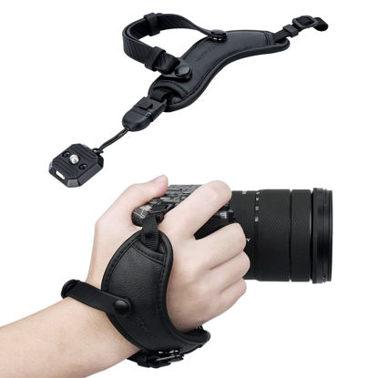 Picture of Camera Hand Wrist Strap Accessories: Quick Release Arca Swiss Plate Grip Padded Strap for Photographers Rapid Fire Secure For DSLR Mirrorless Canon Nikon Sony Panasonic Fuji Fujifilm, Sony a7 III Canon EOS RP T7 T6 T3 M50 M50 Mark ii Nikon D3500 D75