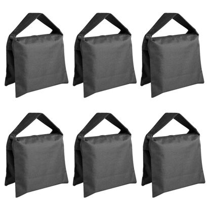 Picture of Neewer® 6 Pack Black Sand Bag Photography Studio Video Stage Film Saddlebag for Light Stands Boom Arms Tripods