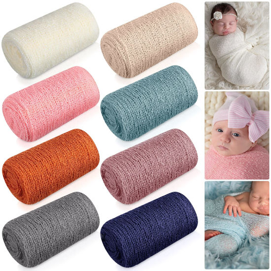 Newborn Photography Props Newborn Baby Stretch Long Ripple Wrap Yarn Cloth Blanket By ,Dark Gray,One Size [B06WW259R4] - $19.99