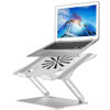 Picture of Adjustable Laptop Stand with Cooling Fan, Aluminium Alloy Multi-Angle Computer Holder for Desk, Portable Notebook Metal Mount Compatible with MacBook, Air, Pro, Dell, Alienware All Laptops 11"-17.3"