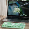 Picture of UBOTIE Portable Bluetooth Colorful Computer Keyboards, Wireless Mini Compact Retro Typewriter Flexible 84Keys Design Keyboard (Green-Colorful)