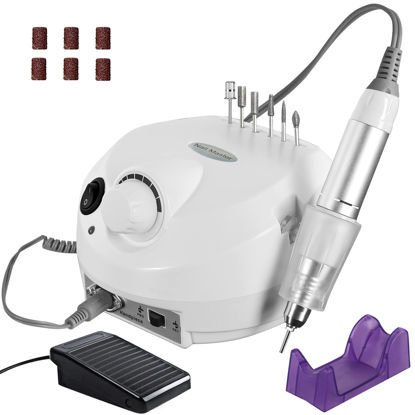 Picture of CoFashion Acrylic Nail Drill-Electric Nail Drill 30000 RPM Electric Nail File with Foot Pedal E File Manicure Set, Nail Grinder for Gel Nails Electric Nail File with Nail Drill Bits
