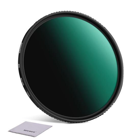 Picture of NEEWER 72mm ND Filter ND1000 10 Stops Neutral Density Filter Multi Layer Nano Coated/HD Optical Glass/Water Repellent/Scratch Resistant/Ultra Slim Black Matte Aluminum Alloy Frame for Long Exposure