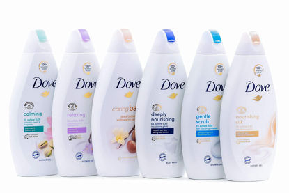 Picture of Dove Body Wash Variety - Shea Butter, Deep Moisture, Pistachio Cream, Coconut Milk, Gentle Exfoliating and Silk Glow, 16.9oz Each International Version ,16.9Oz, 6 Count (Pack of 1)