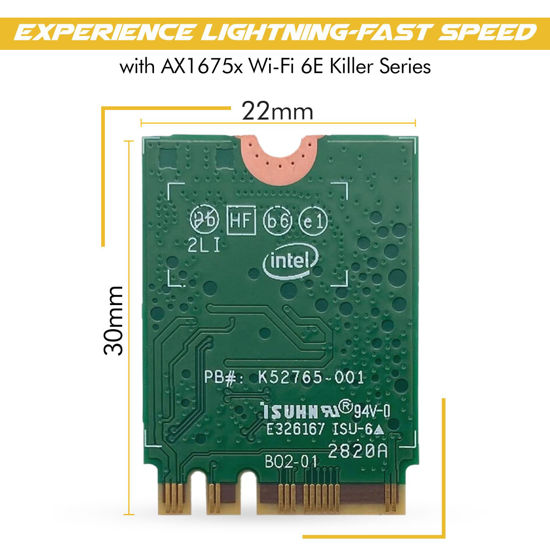 GetUSCart- Killer Wi-Fi 6E AX1675x Tri Band AX210 M.2 2230 Bluetooth 5. ...