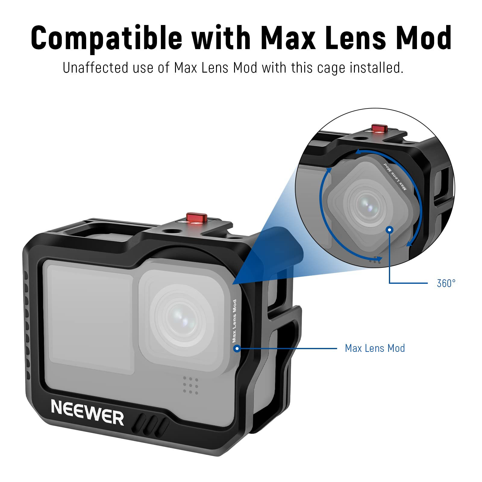 Cage SMALLRIG 3083C Pour GoPro Hero9-12 - Avec Supports Cold Shoe Pour Micro Et Lumière