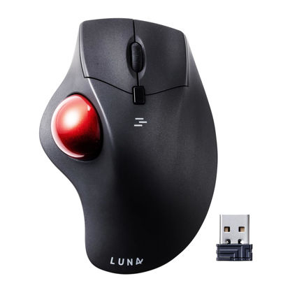 Picture of SANWA 2.4G Wireless Ergonomic Trackball Mouse, Optical Rollerball Mice, Programmable Silent Buttons, 40mm Trackball, 600/800/1200/1600 Adjustable DPI, Compatible with MacBook, Laptop, Windows, macOS