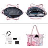 Picture of MOSISO USB Port Laptop Tote Bag (17-17.3 inch) with Adjustable Top Handle, Laptop Bag for Women, Polyester Work Travel Office Large Computer Shoulder Bag Marble MO-MBH216