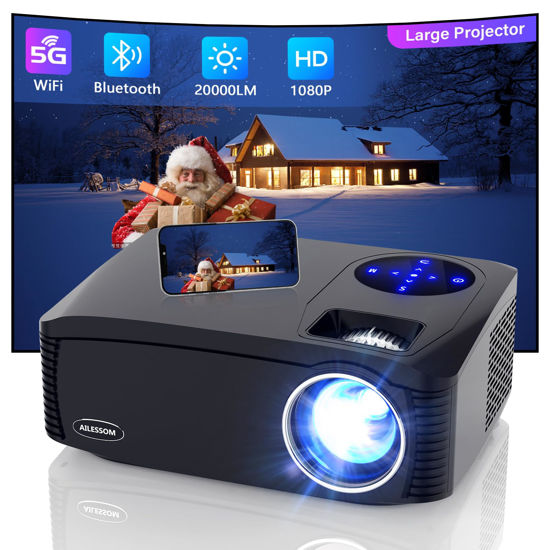 GetUSCart Native 1080P 5G WiFi Bluetooth Projector AILESSOM