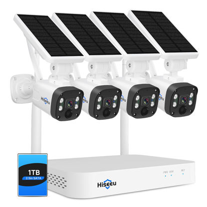 Picture of [1TB HDD,4MP Spotlight] Hiseeu Solar Wireless Security Camera System,10CH HD 4K NVR,Night Vision, 2-Way Audio, PIR Motion Detection,Motion Record, Outdoor Home Surveillance