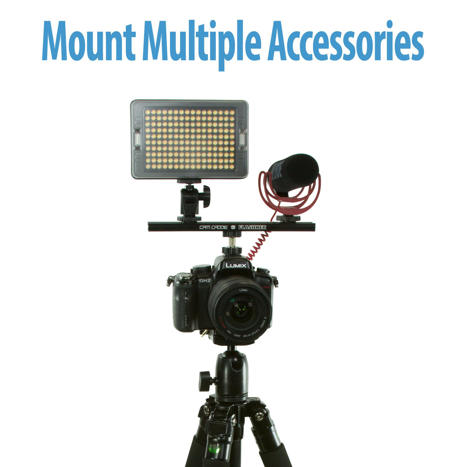 GetUSCart 12 Inch Cold Shoe Extension Bracket Dual Sided Camera